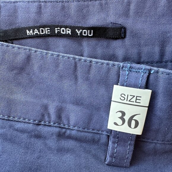 New With Defects Free Line Athens Mens 36 Shorts Flat Front Cuffed Blue - Picture 5 of 7